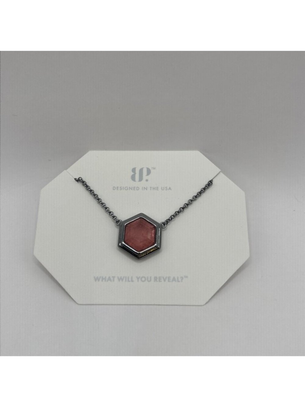 Bomb Party Bezel Necklace "A Sign Of Endearment" LC Rose Quartz on Hematite